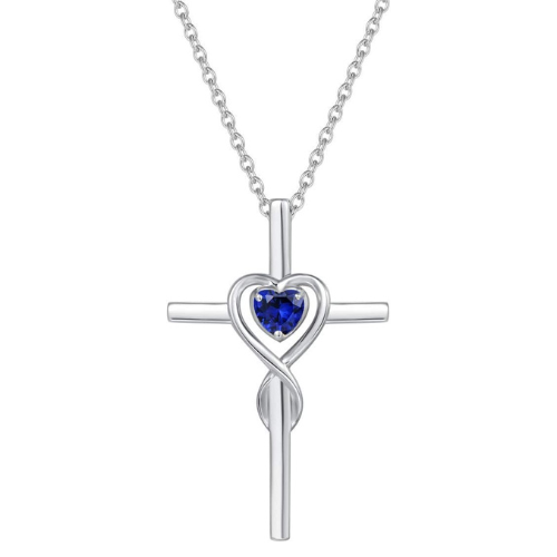 Sapphire Cross Necklace