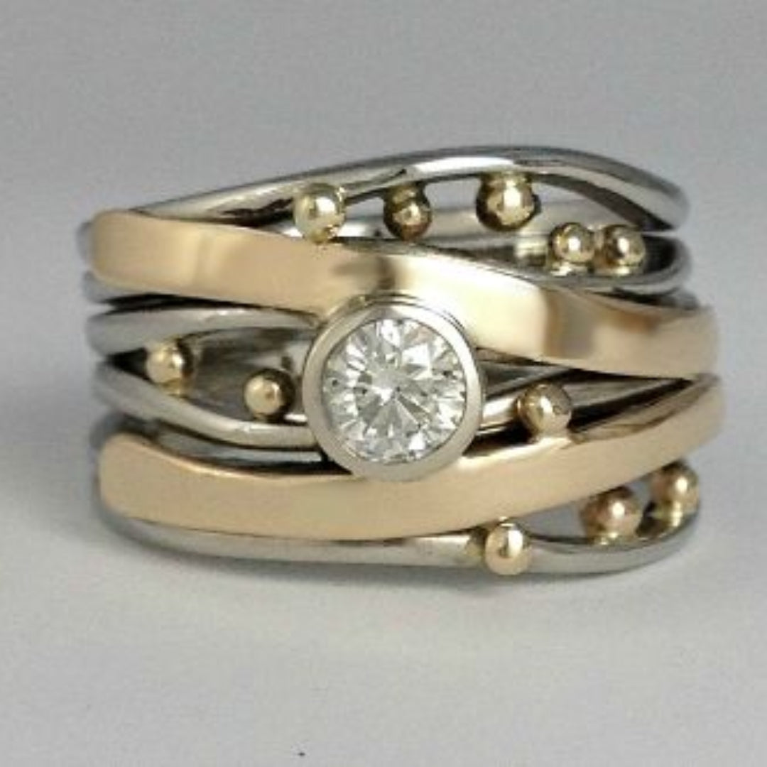 Vintage inlaid Golden Ring