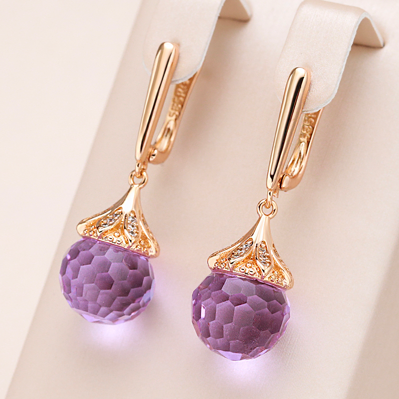 Purple Crystal Earrings