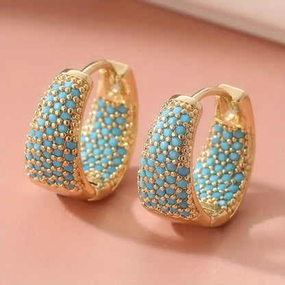 Refined Turquoise Hoops