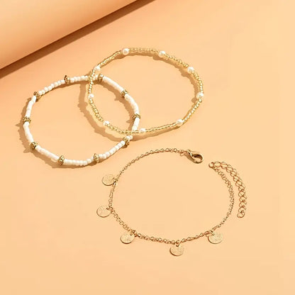 Golden Serenity Anklet Set