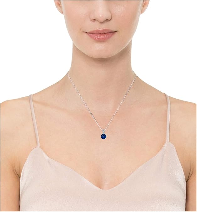 Round Cut Sapphire Necklace