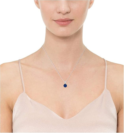 Round Cut Sapphire Necklace