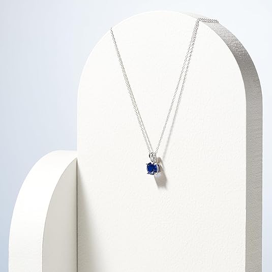 Round Cut Sapphire Necklace