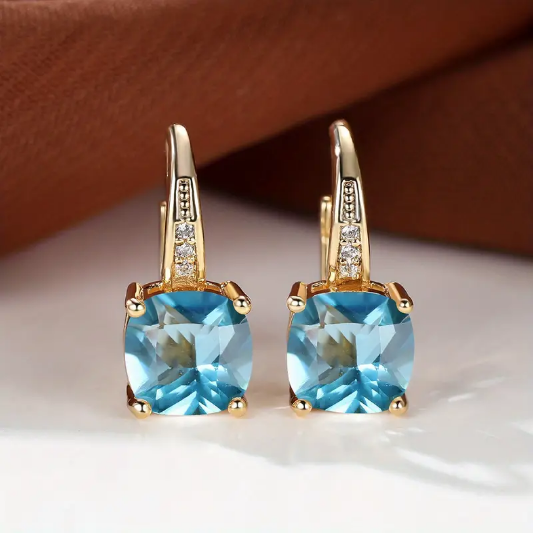 The Sapphire Stone Hoop Earrings