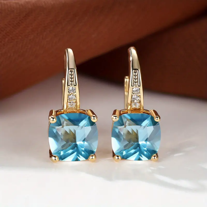 The Sapphire Stone Hoop Earrings