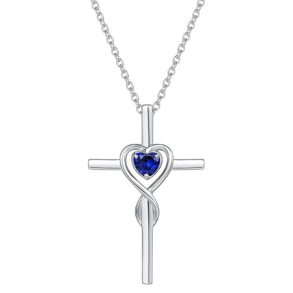 Sapphire Cross Necklace