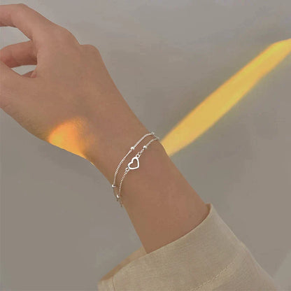 Silver Heart Bracelet (Adjustable)