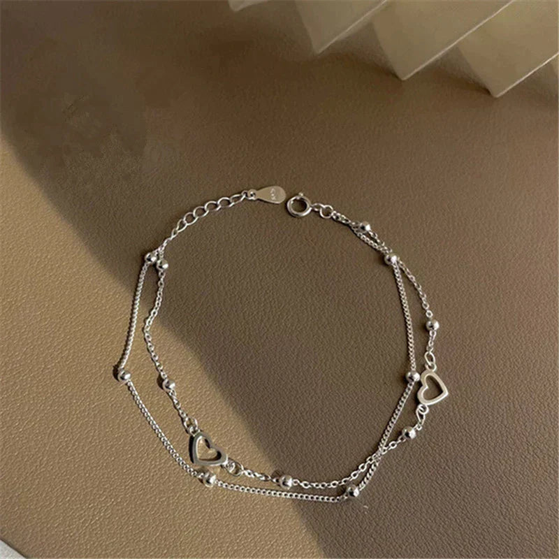 Silver Heart Bracelet (Adjustable)