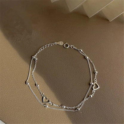 Silver Heart Bracelet (Adjustable)