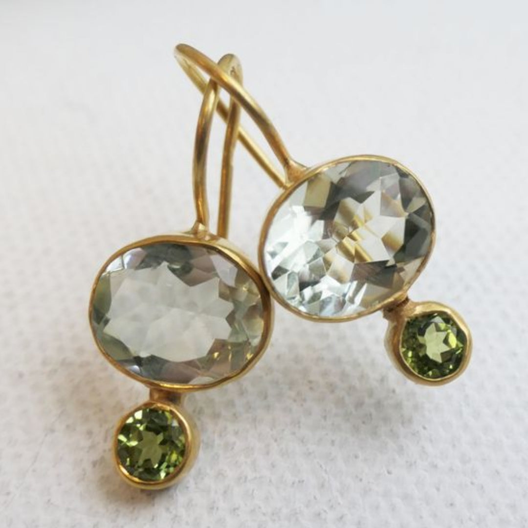 Vintage Crystal Green Earrings