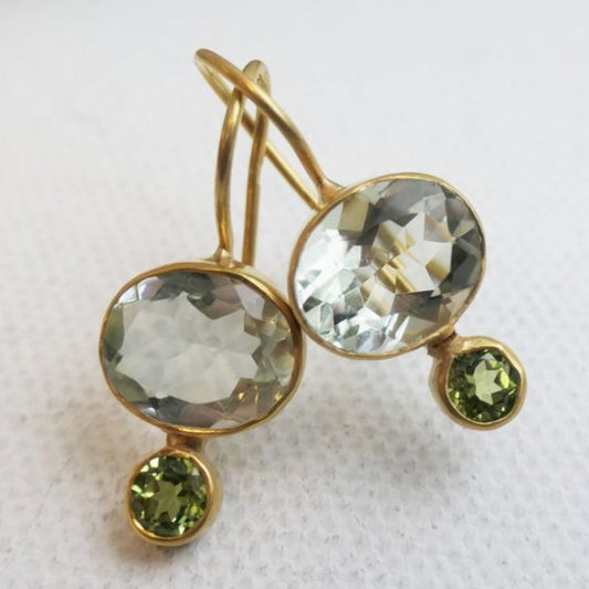 Vintage Crystal Green Earrings