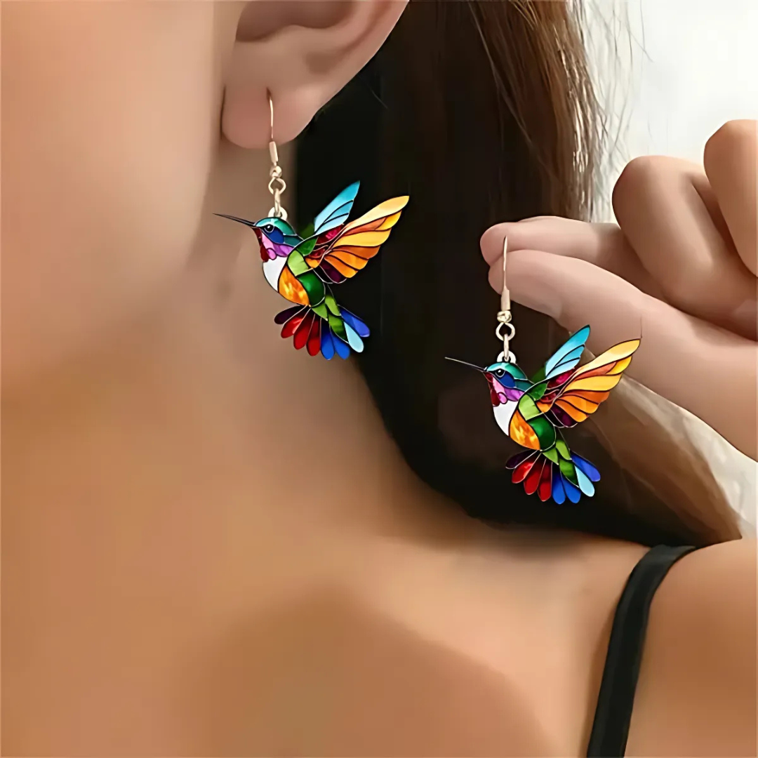 Hummingbird Necklace and Earring Set