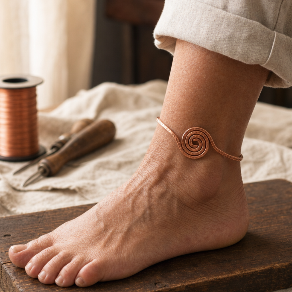 Coil Copper Anklet
