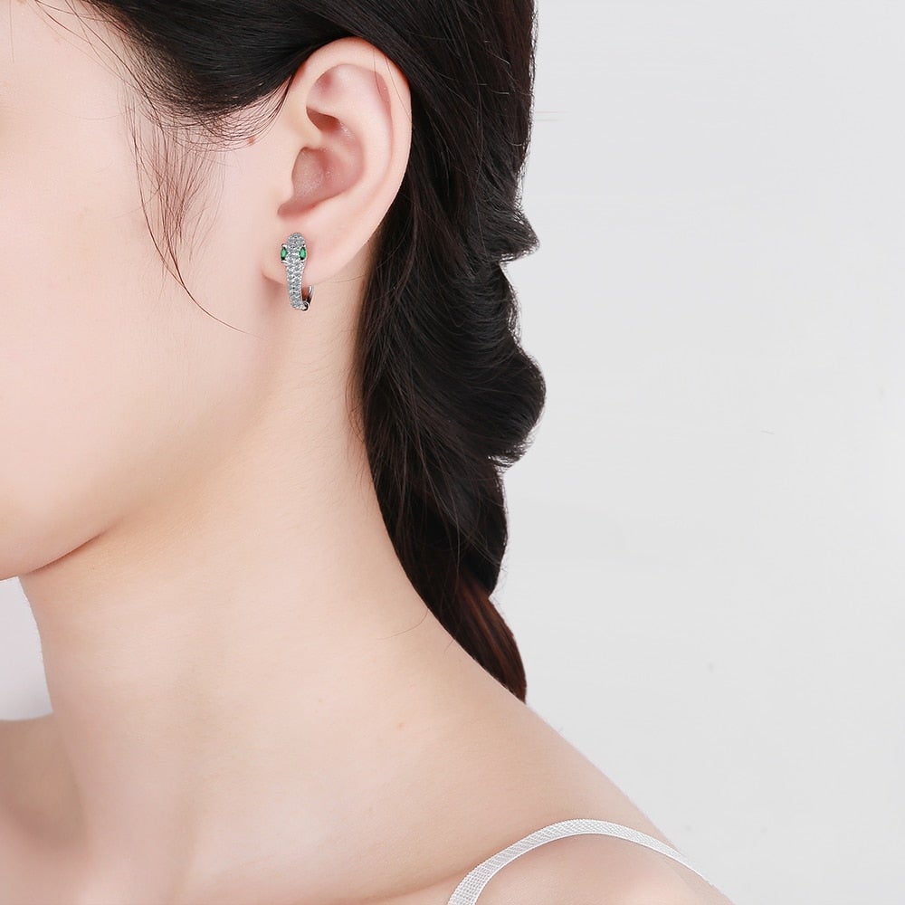 Silver Snake Earrings