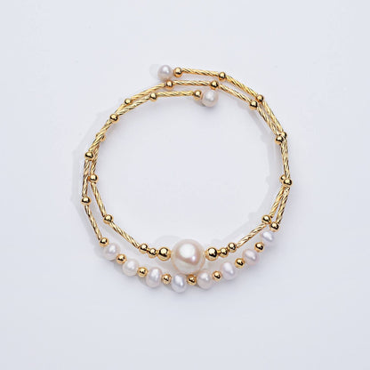 The Luna Glow Pearl Bangle