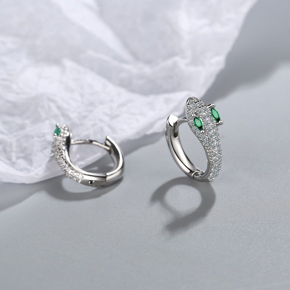 Silver Snake Earrings