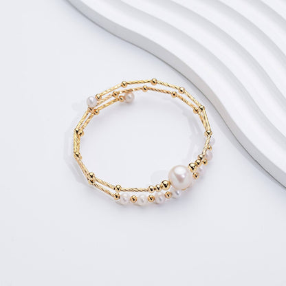 The Luna Glow Pearl Bangle