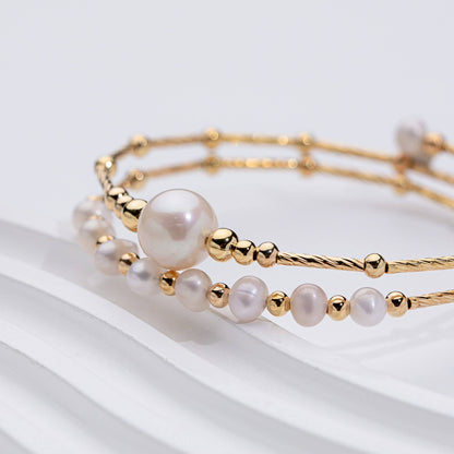 The Luna Glow Pearl Bangle