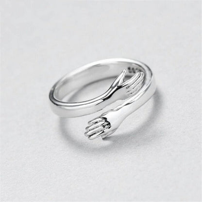 Silver Cuddle Ring with Customizable Fit