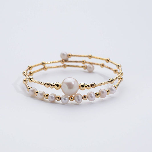 The Luna Glow Pearl Bangle