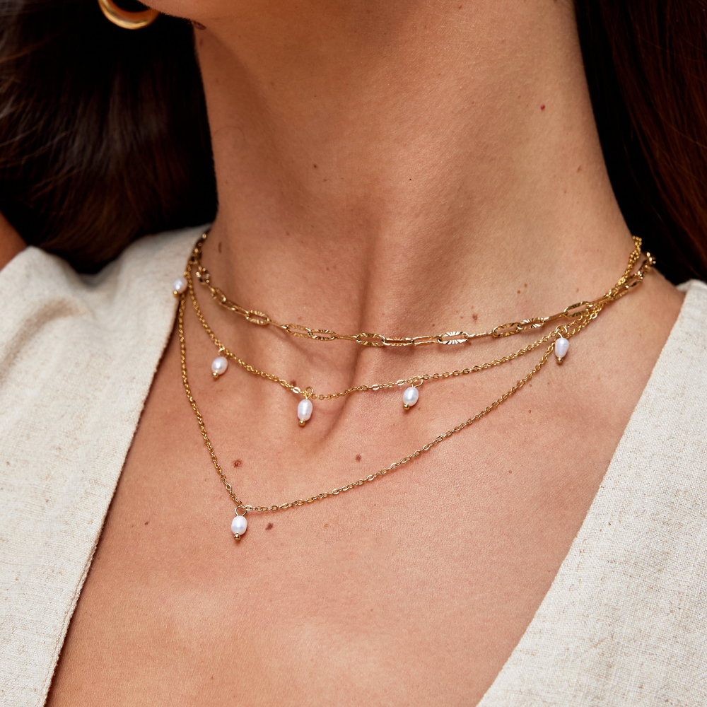 Necklace with Pearl Drops