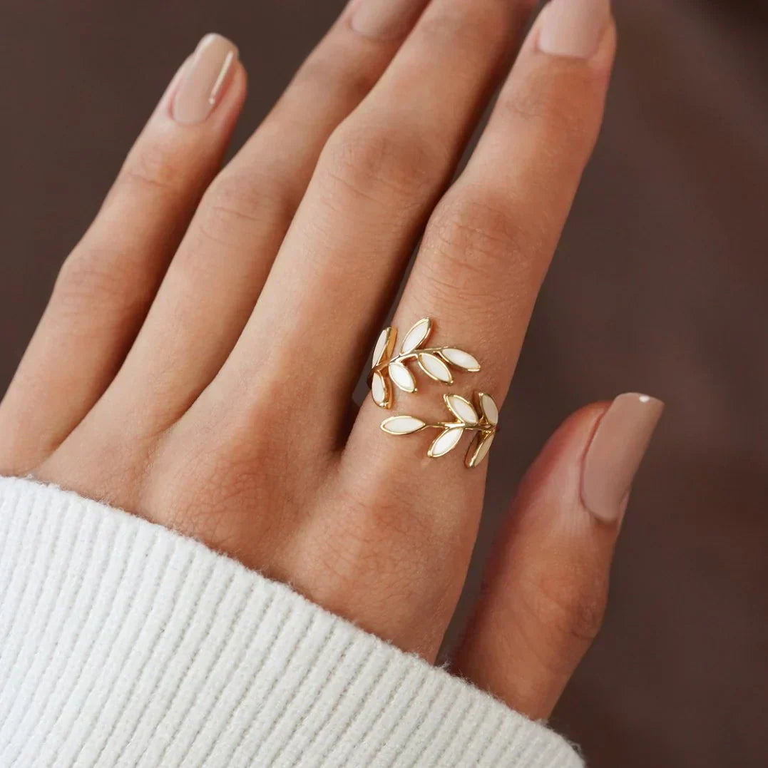 The Opaline Leaf Ring