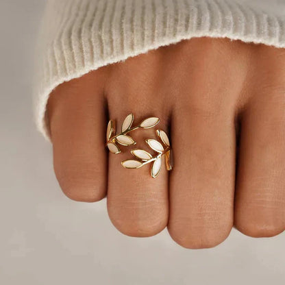 The Opaline Leaf Ring