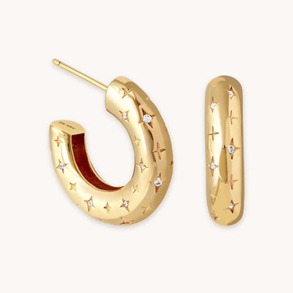 Celestial Glow Hoops – Gold