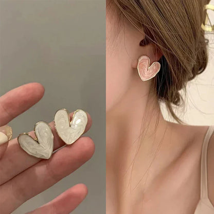 Red Heart Stud Earrings