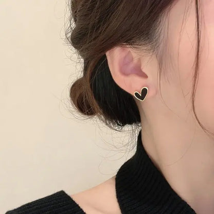 Red Heart Stud Earrings