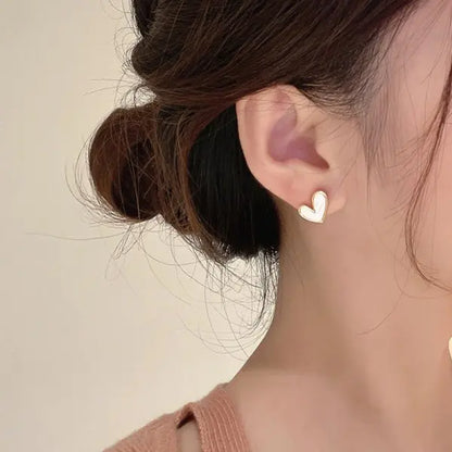 Red Heart Stud Earrings