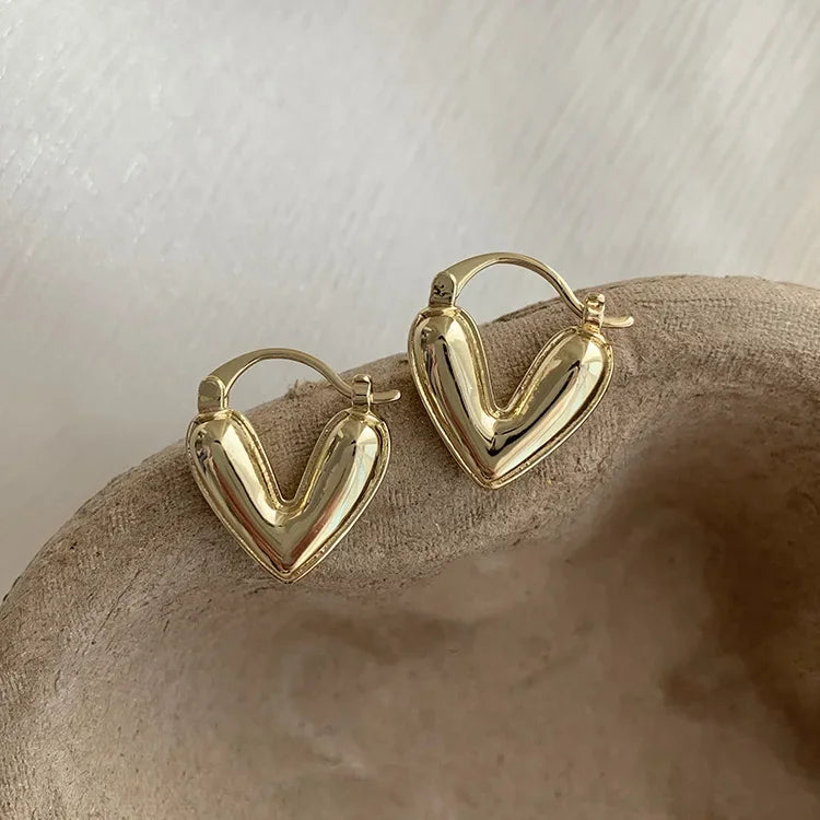Romantic Red Enamel Heart Earrings