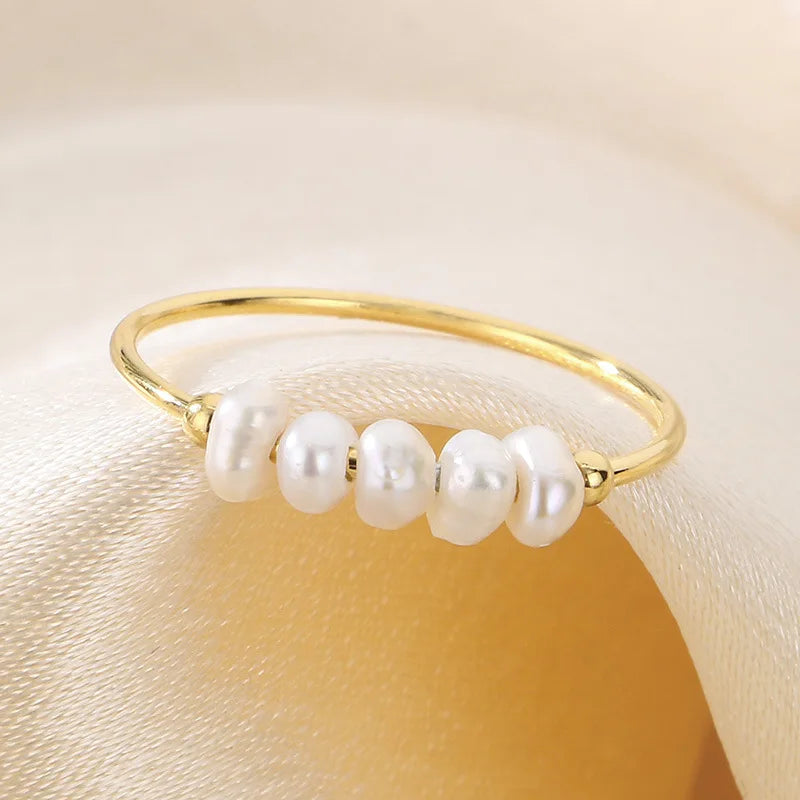 The Golden Charm Pearl Ring