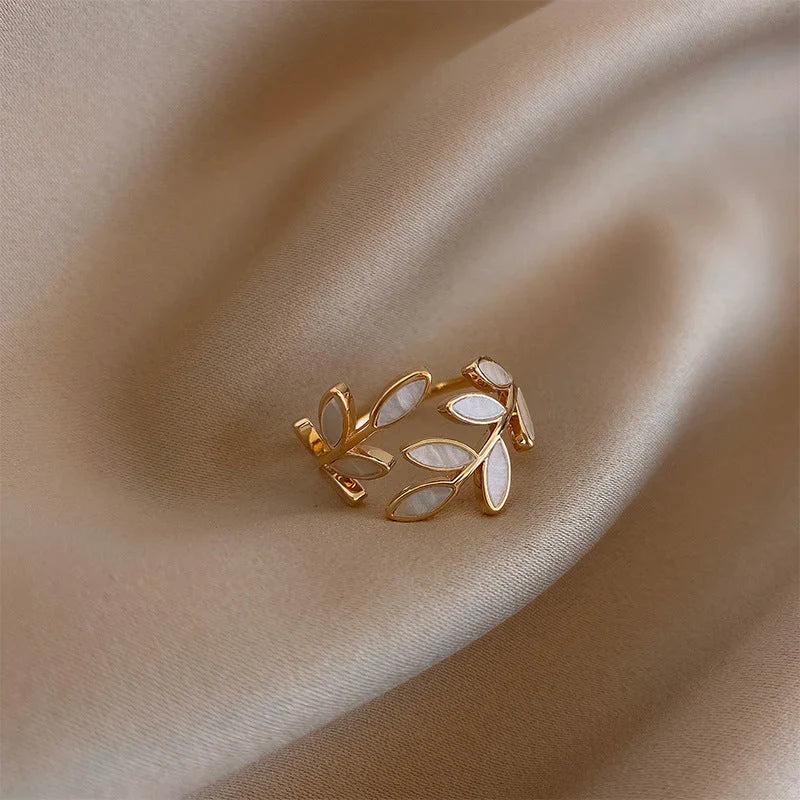 The Opaline Leaf Ring