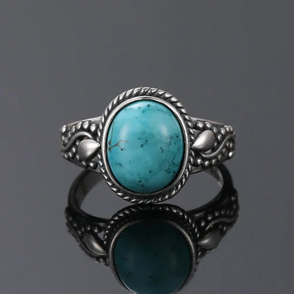 Timeless Silver Oval Turquoise Ring