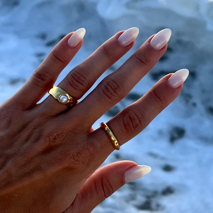 Elegant Natural Gold Pearl Ring