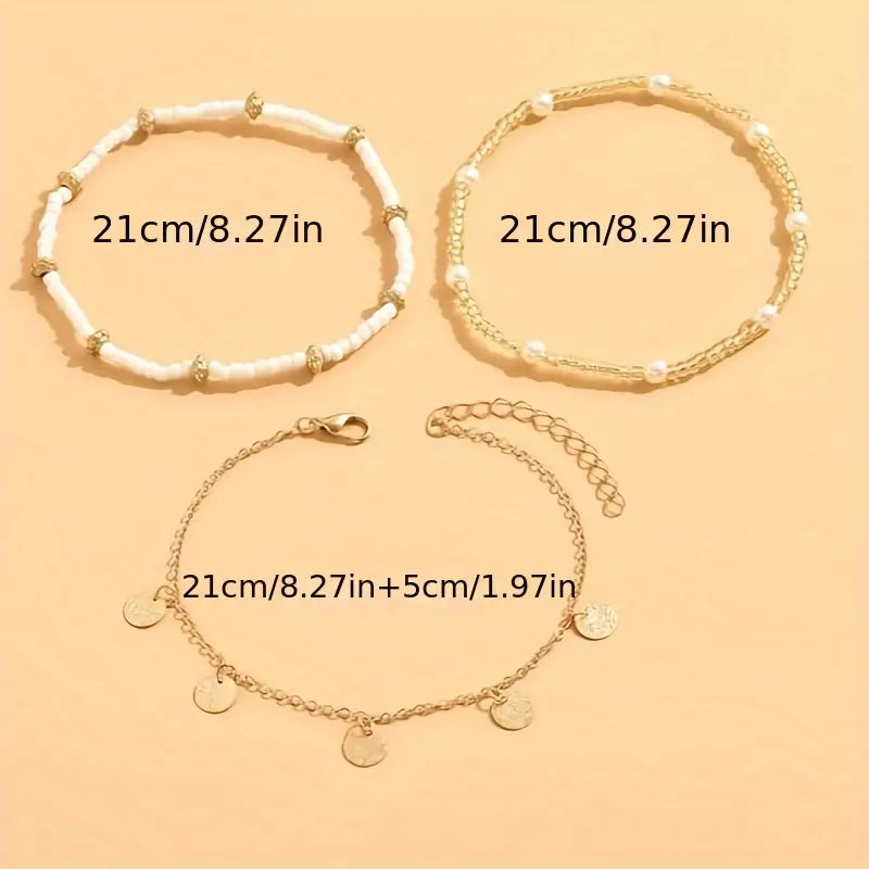 Golden Serenity Anklet Set