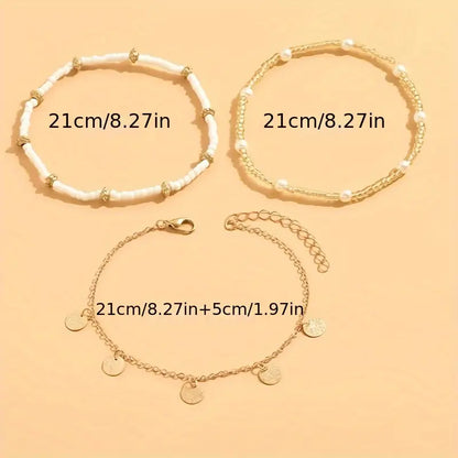 Golden Serenity Anklet Set