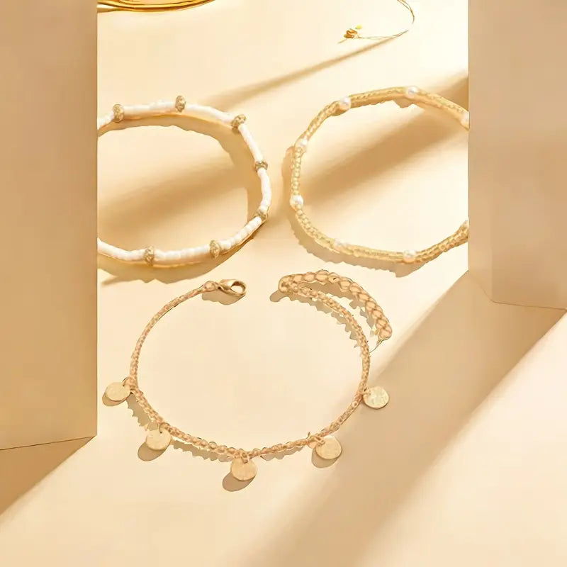 Golden Serenity Anklet Set