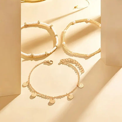 Golden Serenity Anklet Set