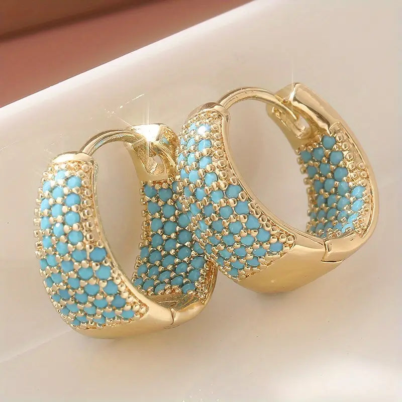 Refined Turquoise Hoops