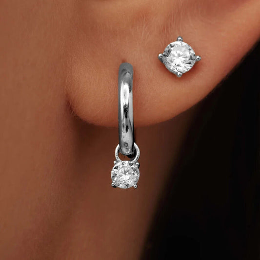 Lunar Serenity Earrings – White Gold
