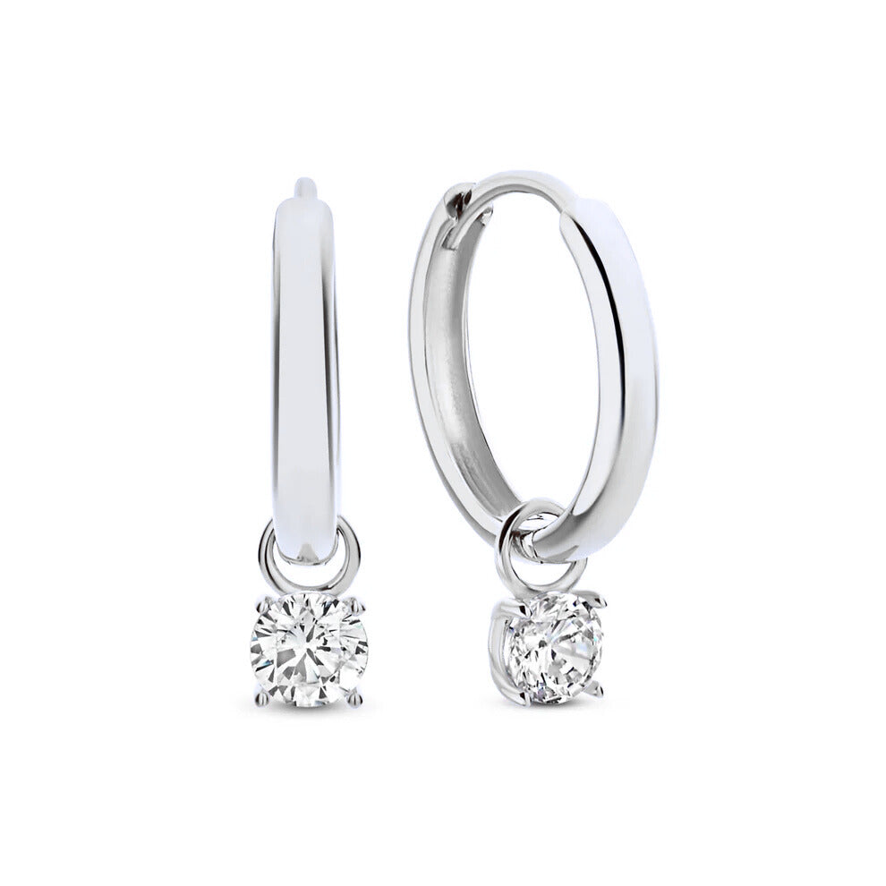 Larmes de Lune Pavé Hoops – White Gold