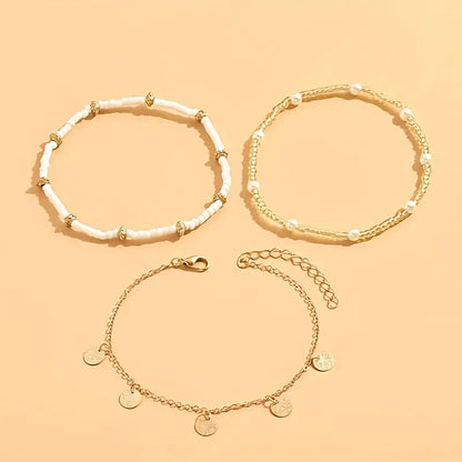Golden Serenity Anklet Set