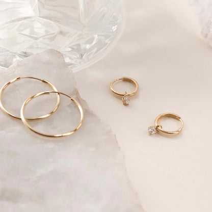 Larmes de Lune Pave Hoop - Gold