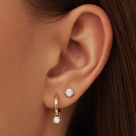 Larmes de Lune Pave Hoops