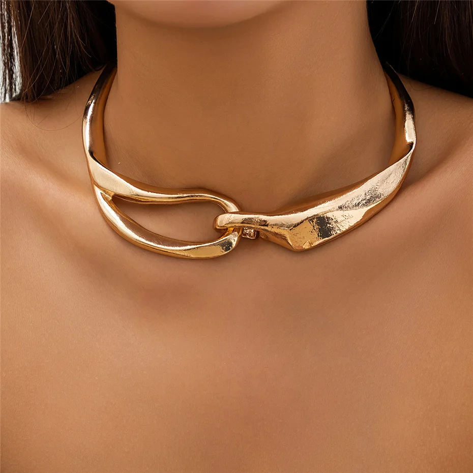 Gold Chain Choker Necklace