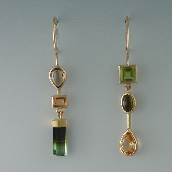 Vintage Green Stones Earring