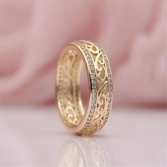 Bright Gold Hollow Ring